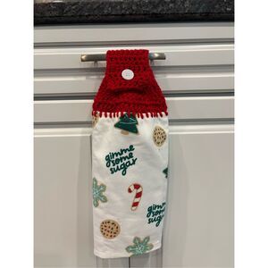 Crochet Top Kitchen Towel-Gimme some sugar
